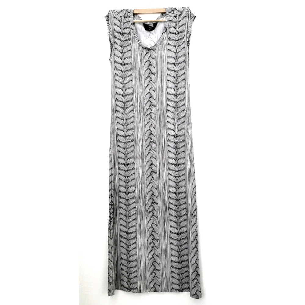 Norma Kamali Kulture print cap sleeve maxi dress